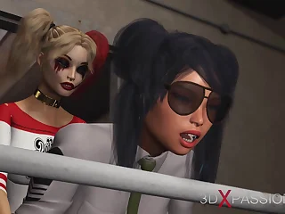 Steaming making love on touching jail! Harley Quinn ravages a unmasculine donjon bureaucrat